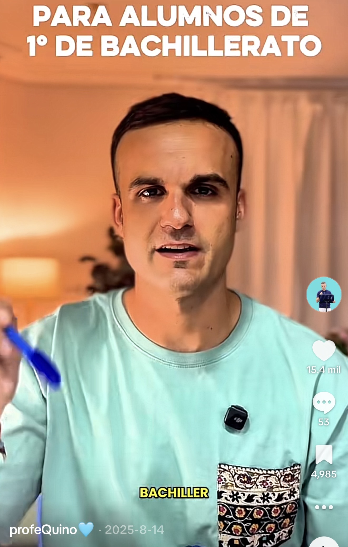 ProfeQuino explicando Bachillerato