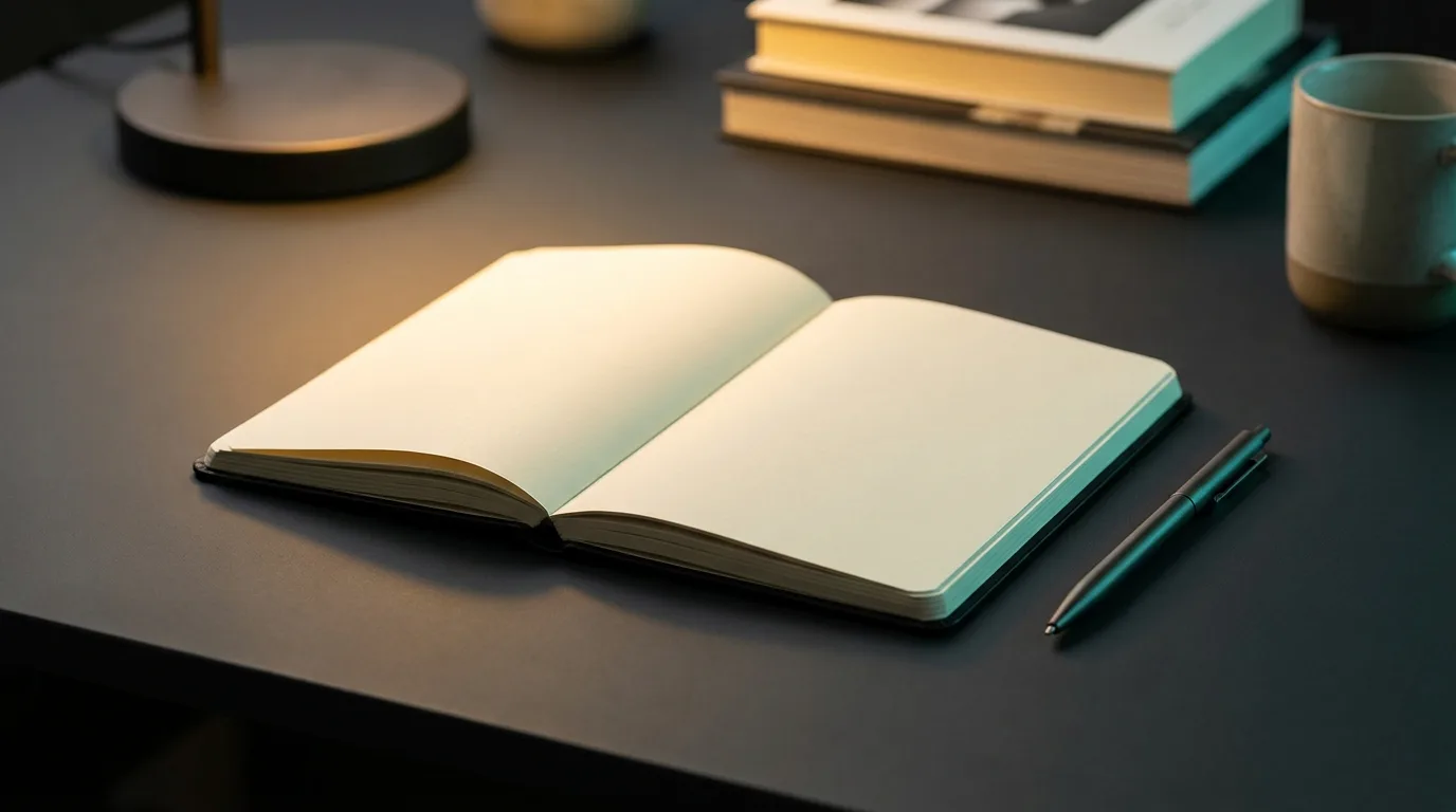 Cuaderno abierto sobre un escritorio, representando la guía gratuita de preparación para la PAU